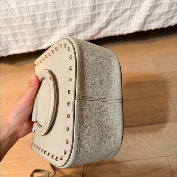 Reiss Mayfair Mini Leather Tote Bag with Stud Accents - Picture 3 of 8